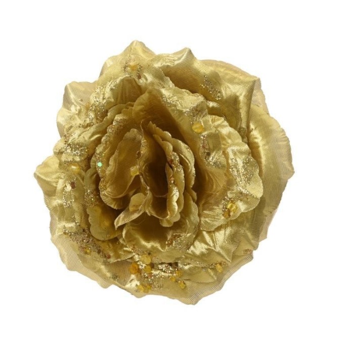 ROSA GLITTER ORO CON CLIP D14